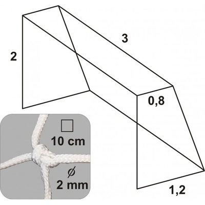 KV Řezáč Hádzanárska sieť 3x2x0,8x1,2/10/2 mm