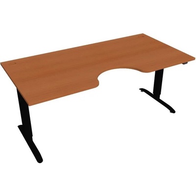 Hobis Office Pro psací stůl Motion MS ERGO 2 Šířka: 180 cm, Barva desky: třešeň, Barva kovu: černá RAL 9005 Šířka 120-180 cm / 27 barevných variant