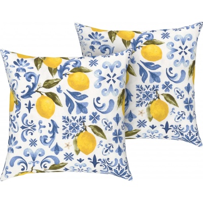 LIVARNO home Potah na polštář Renforcé 50 x 60 cm 2 ks citronová/modrá – Zboží Dáma
