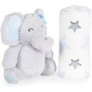 Cangaroo Бебешко одеяло 90/75 cm с играчка Elephant blue