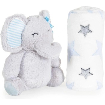 Cangaroo Бебешко одеяло 90/75 cm с играчка Elephant blue