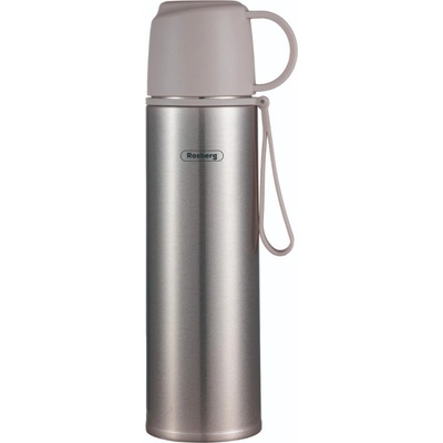 Rosberg Термос Rosberg R52010F, 500 мл, Капак чаша, Неръждаема стомана, Сив (R52010F gray)