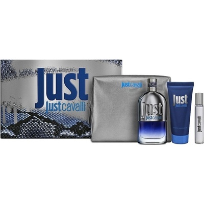 Just Cavalli Him Gift Set EDT 90 ml + Shower Gel 100 ml + EDT 15 ml + Pouch за мъже