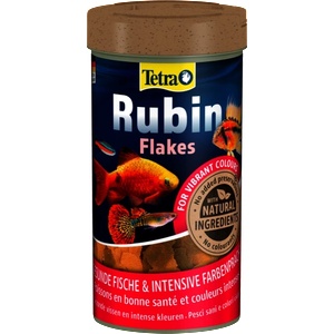TETRA Rubin Flakes - висококачествена комбинация от люспи с естествени съставки, подобряващи цвета, усилва цветната жизненост на рибата