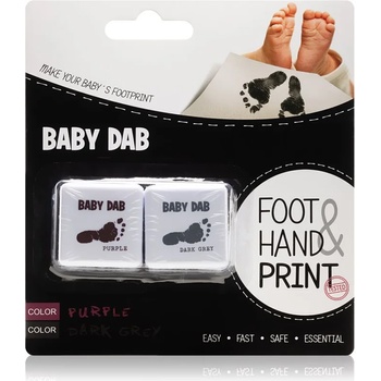 Image 1 of Baby Dab Foot & Hand Print Purple & Grey боя за детски печати 2 бр