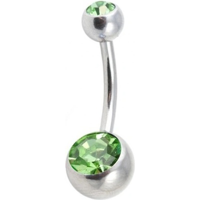 Prosperk piercing do pupíku zelený S0768