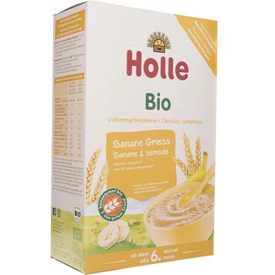 Holle Bio bezmliečna Banán a krupica 3 x 250 g
