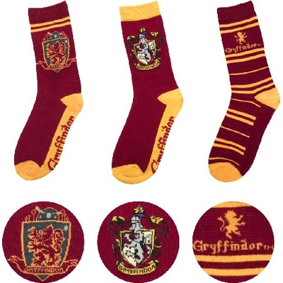 Cinereplicas Комплект 3 чифта чорапи Хари Потър - Грифиндор