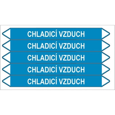 Značení potrubí, chladicí vzduch,5 ks, 150 × 12 mm PZ 008384