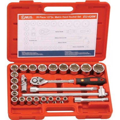 Genius Tools Súprava metrická 1/2" 26 ks EU-426M