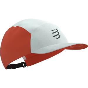 Compressport Шапка с козирка Compressport 5 Panel Cap - Star White / Tigerlily - размер One Size (904-5604-0611)