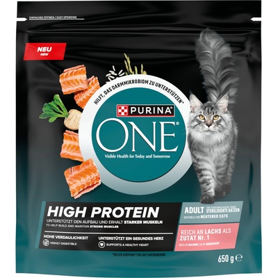 PURINA ONE High Protein Losos 3 x 650 g