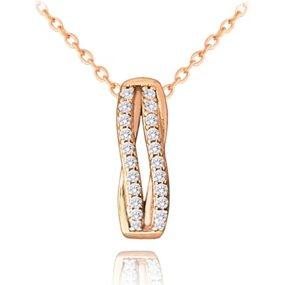 Minet Rose gold elegantní stříbrný s bílými zirkony JMAS0196RN45