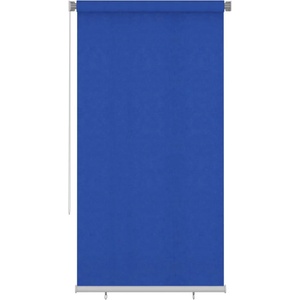 vidaXL Външна ролетна щора, 125(Ш)x230(В) см, синя, HDPE (312851)