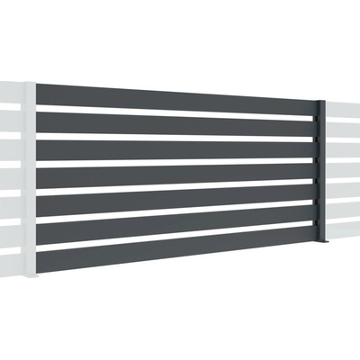 Hliníkový plot s výplní - lamely 20x100mm - rozměry(v*š): 0,9mx2m - modul přídavný