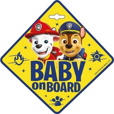 Seven Informační cedulka na přísavku dítě v autě "Baby on board" PAW PATROL, pro kluky