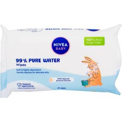 Nivea Baby 99% Pure Water Wipes почистващи мокри кърпички с високо съдържание на вода 57 бр