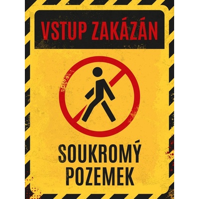 Postershop Plechová cedule - Vstup zakázán, soukromý pozemek