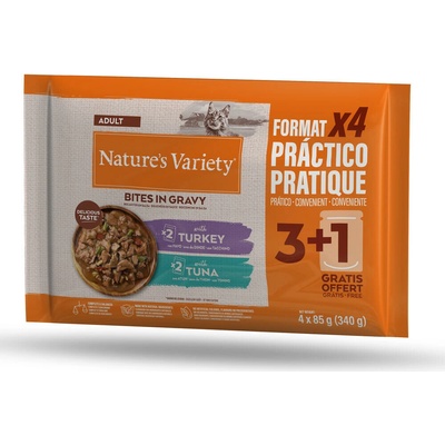 Nature's Variety Bites v omáčce s krůtím a tuňákem 88 x 85 g