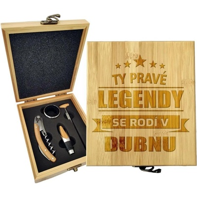 Sablio Dárková sada na víno Ty pravé legendy se rodí v dubnu: 147×168×49 mm