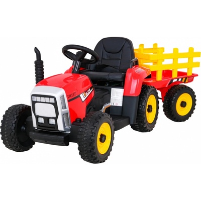 RKToys Elektrický traktor s vlečkou červená