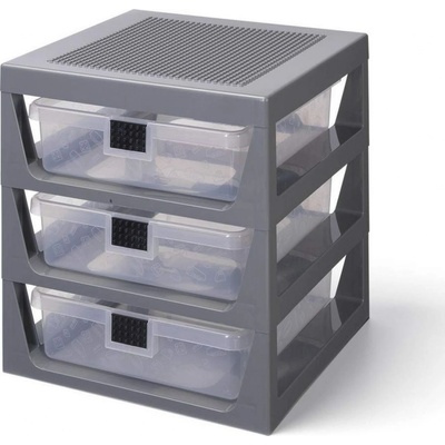 LEGO Storage organizér se třemi zásuvkami 4095 Organizér šedá