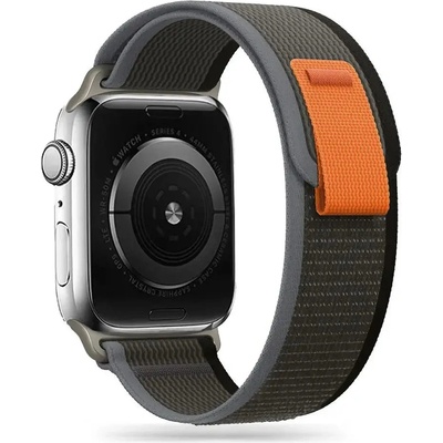 Tech-Protect Каишка Tech-Protect Nylon за Apple Watch 4/5/6/7/8/9/SE/Ultra 1/2 (42/44/45/49 mm), черно-оранжева (9490713929742)