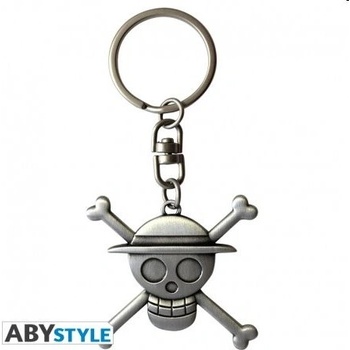 Přívěsek na klíče One Piece kovová Skull Luffy