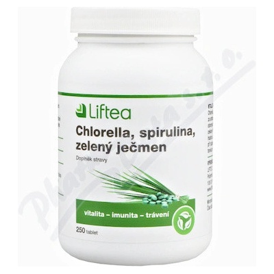 Liftea Chlorella Spirulina Zel.ječmen 250 tablet