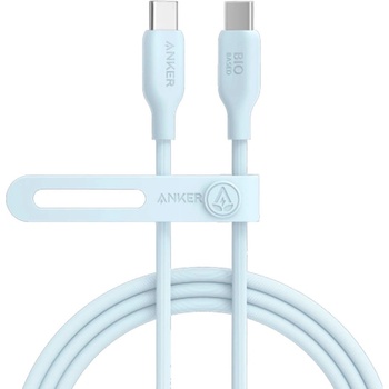Anker Кабел с бързо зареждане за устройства с USB-C - Anker 544 Bio-Based USB-C to USB-C Cable 140W (син) (90 см) (A80F1H31)