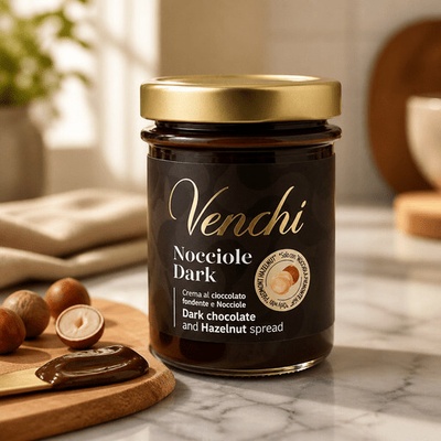 Venchi Crema Spalmabile Fondente e Nocciole horký lieskovcový krém 200 g