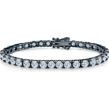 SAVICKI Тенис гривна Luminy 4, 1 мм: черно сребро, моисанити