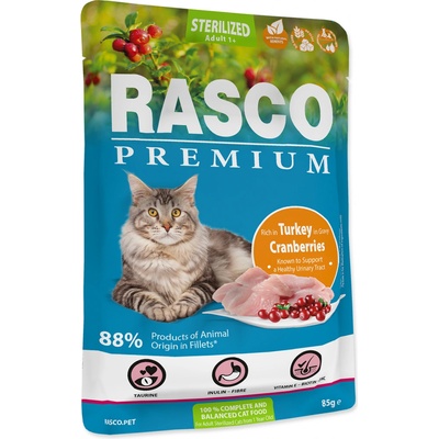 Rasco Premium Cat Sterilized Turkey Cranberries 85 g