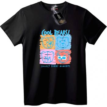 NOONEBRAND Тениска Готини Мечки - 2XL, Black