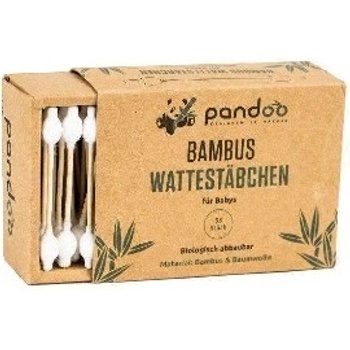 Pandoo Bambusové dětské Vatové tyčinky do uší s bio bavlnou 55 ks