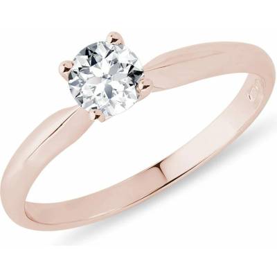 KLENOTA Prsten z růžového zlata s lab grown diamantem R0145754