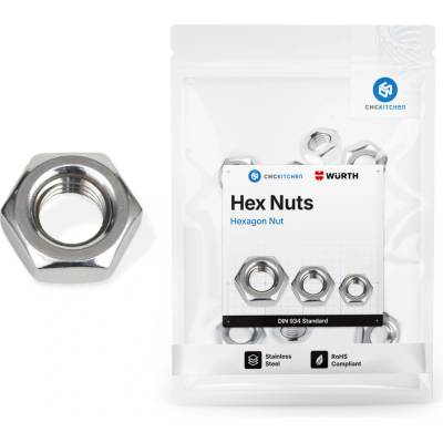 CNC Kitchen Šesťhranná matica (DIN 934), nerezová oceľ A2-50 - M3
