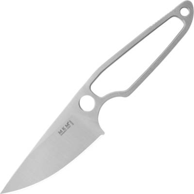 MKM MAKRO 1, M390 SATIN, BLACK-GREY PARACORD, LEATHER SHEATH MK MA01-PABG