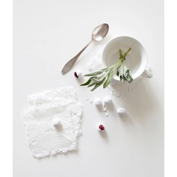 Linen Tales Комплект от 4 бели ленени подложки Classic, 10 x 10 cm - Linen Tales (LT-CSF-10x10-W)