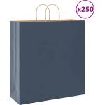 vidaXL Хартиени торбички 250 бр с дръжки сини 45x17x48 см (4101709)