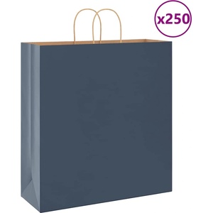 vidaXL Хартиени торбички 250 бр с дръжки сини 45x17x48 см (4101709)