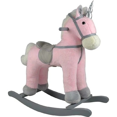 Teddies Kůň houpací růžový jednorožec plyš na bat. 71cm se zvukem a pohybem nosnost 50kg – Zbozi.Blesk.cz