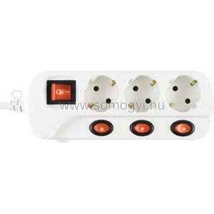 Somogyi Elektronic 3 Plug 3 m Switch (NVK 03K-3/WH/1,5)
