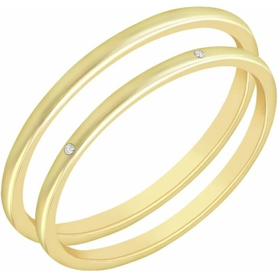 Eppi Minimalistický prsteň s lab grown diamantmi a pánský komfortný prsteň Britta RW44152