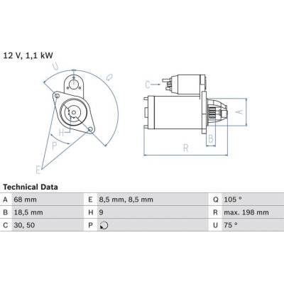 BOSCH 0 986 026 120 Startér (0986026120)