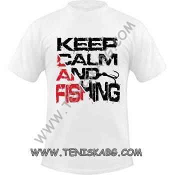 Image 1 of Fruit of the Loom Тениска - Keep calm and fishing