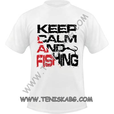 Fruit of the Loom Тениска - Keep calm and fishing