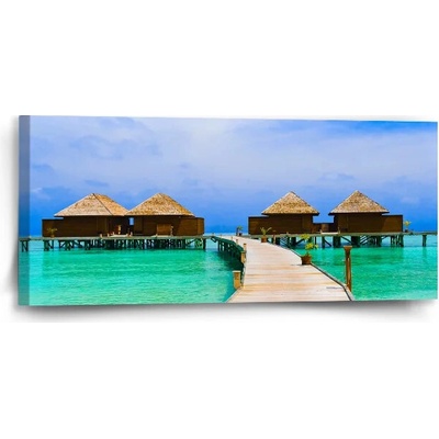 Sablio Obraz Bungalovy na mori - 110x50 cm