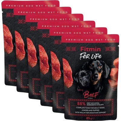 Fitmin For Life Пакетче с инулин говеждо 6 x 85 г