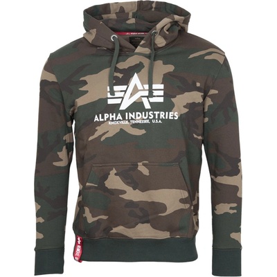 Alpha Industries Mikina Basic Hoody woodland camo